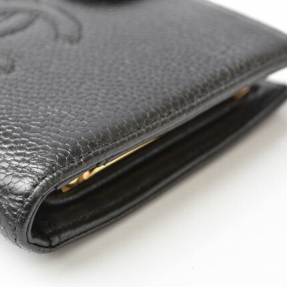 CHANEL Black Caviar Leather Logo Wallet - Picture 15 of 16